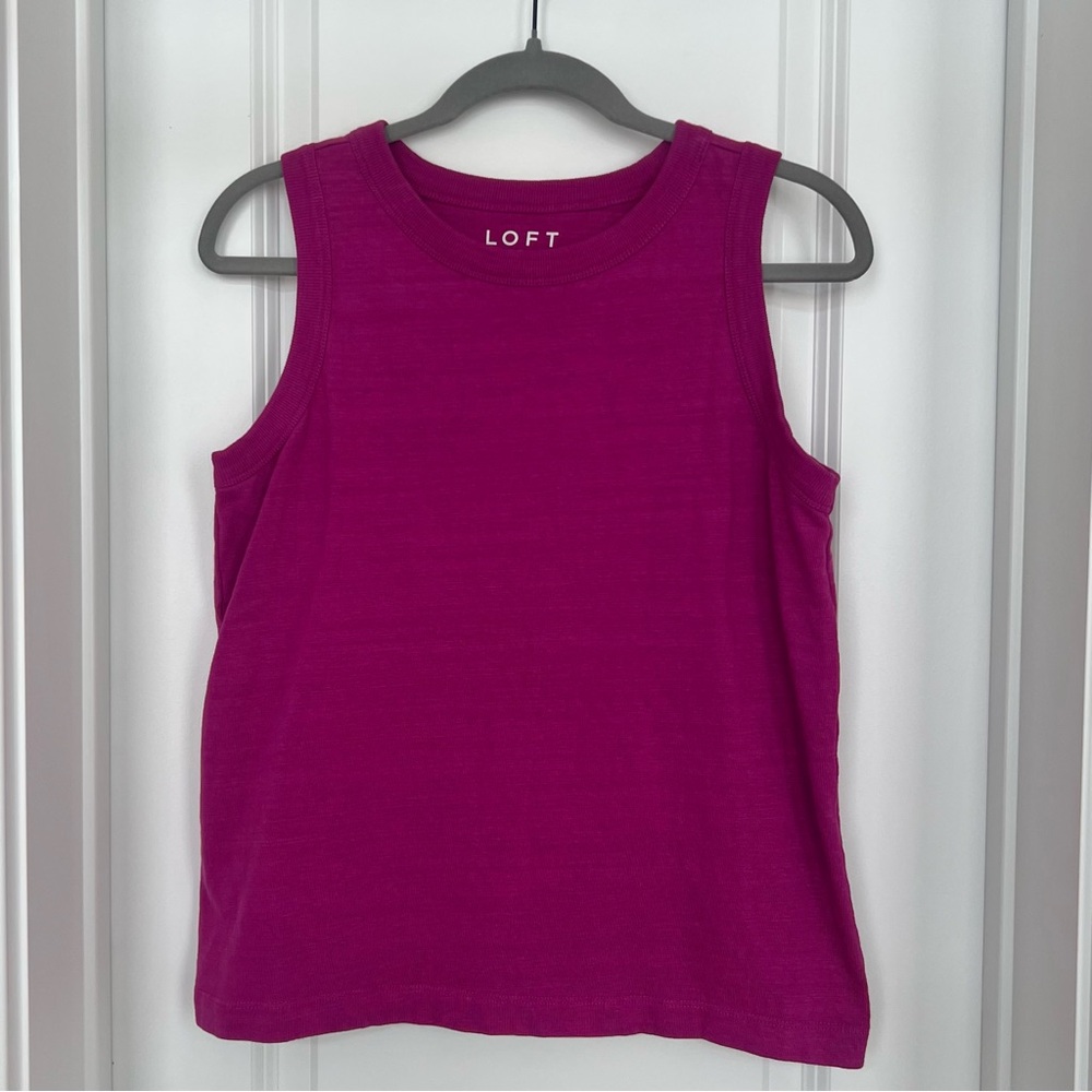 LOFT Fuchsia Sleeveless Tank Top